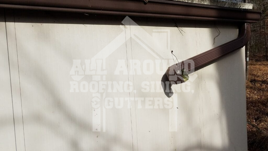 Detached gutters or downspouts